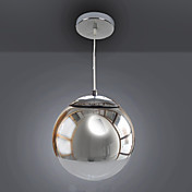 Modern Pendant Light in Metal Globe Feature
