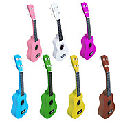 Basswood Soprano Ukulele with Strings/Picks (Multi-color)