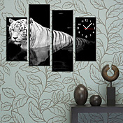  Modern Style Tiger Wall Clock in Canvas 4pcs