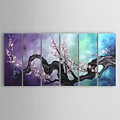 Hand-painted Floral Oil Painting with Stretched Frame - Set of 6