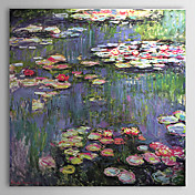 Hand-painted Oil Painting Water Lilies Claude Monet with Stretched Frame