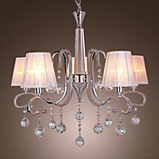 Modern Crystal Chandeliers with 5 Lights White