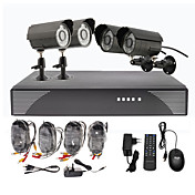 4 Outdoor Day Night CCTV Home Video Surveillance Security Camera Kit