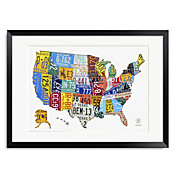 Printed Art Words & Quotes License Plate Map USA 1301-0242