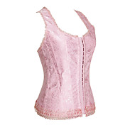 Charming Polyester with Embroidery Front Busk Closure Corsets Shapewear