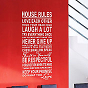House Rules Art Words Wall Stickers