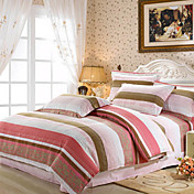 Colorful Stripe Full / Queen 4-Piece Duvet Cover Set