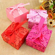 Pretty Floral Theme Favor Boxes - Set of 12 (More Colors)