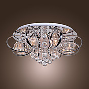 20W Elegant Crystal Flush Mount Light with 8 Lights