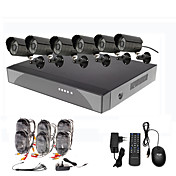 8 Channel Surveillance Security System 6 Outdoor Warterproof Camera Night Vision