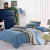 Multi Color Stripe Full / Queen 4-Piece Duvet Cover Set