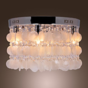 White Shell Crystal Flush Mount (Chrome Finish)
