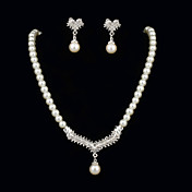 Stylish Pearls With Rhinestone Women's Jewelry Set Including Necklace,Earrings