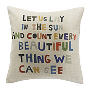 Letters Cotton Decorative Pillow Cover