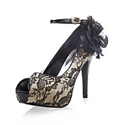 Lace Upper Stiletto Heel Peep Toe With Flowers Wedding/ Party Shoes.More Colors Available