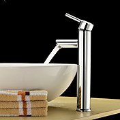 Single Handle Chrome Finished Solid Brass Bathroom Sink Faucet