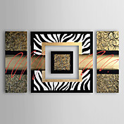 Hand-painted Abstract Oil Painting with Stretched Frame - Set of 4
