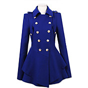 PINKLADY Sweet Double Breast Double Layer Swing Long Coat