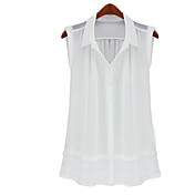 Women's Chiffon Sleeveless Blouse Shirt