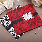 Personalized Classic Decorative Design Invitation With Black Ribbon (Set of 50)