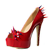 Elegant Patent Leather Stiletto Heel Peep Toe Pumps Party/Evening Shoes