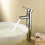 Single Handle Chrome Finished Solid Brass Bathroom Sink Faucet