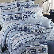 3PCS Train Theme Cotton Queen Quilt Set