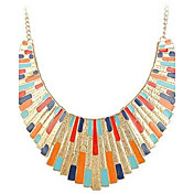 Women's Fan-shaped Colorful Alloy Necklace 