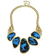 Women's Fashion Irregular Patterns Royal Blue Glasses Necklace