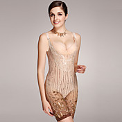 Chinlon With Jacquard Adjustable Straps Mid Thigh Shaping Teddy