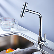 Chrome Finish Solid Brass Kitchen Faucet