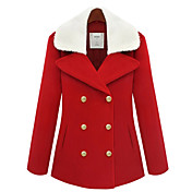 Women's Fleece Collar Trench Coat