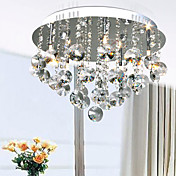 100W Contemporary Artistic Ceiling Light with 5 Lights and Crystal Bead Pendants