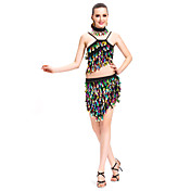 Dancewear Polyester Sequined Performance Latin Dance Outfit For Ladies More Colors