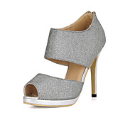 Gorgeous Fabric Stiletto Heel Sandals / Peep Toe With Zipper Party / Evening Shoes
