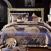 4-Piece Rome Style Jacquard Polyester Duvet Cover Set