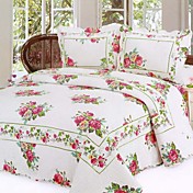 3 PCS Country Rose Washed Cotton Quilt Set