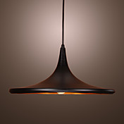 60W Comtemporary Aluminum Pendant Light with Black Shade 