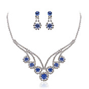 Gorgeous Rhinestones Wedding Bridal Jewelry Set, Including Necklace, Earrings