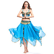 Dancewear Chiffon With Coins/Beading Performance Belly Top/Belt/Skirt For Ladies More Colors