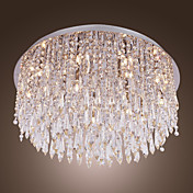 240W Crystal Flush Mount with 15 Lights in Round (G4 Bulb Base)