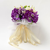 Pretty Hand-tied Satin Rose Wedding Bridal Bouquet
