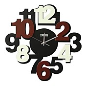 Brown Number Mute Wall Clock