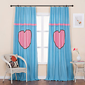 (Two Panels) Modern Lovely Solid Piecing Energy Saving Curtains