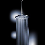 Chrome Finish Brass 8-inch White Color LED Round Ceiling Shower Head