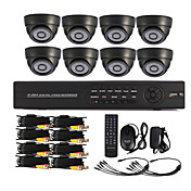 8 Channel One-Touch Online CCTV DVR System(8 Indoor Dome camera)