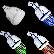Chrome Finish Contemporary Thermochromic LED Showerhead