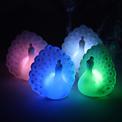 Pretty Vinyl Peacock LED Lamp - Set of 4 (Color Changing, Built-in Botton Cell)