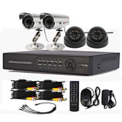4 Channel CCTV DVR System with HD Recording (2 Outdoor Waterproof Camera& 2 Indoor Dome Camera)