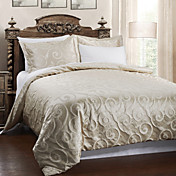 3-Piece Beige Cloud Jacquard  Duvet Cover Set